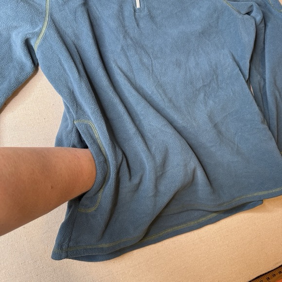 Title Nine Women's Blue Grey 1/4 Zip Fleece Pullover Sweater Size Large Pockets - Picture 4 of 8